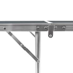 Aga Zložljiva kamping miza 180x60x70/60/55 cm Siva