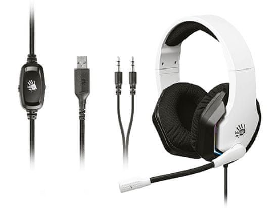 A4Tech BLOODY G260p USB+AUX3.5 PC igralne slušalke | Bela RGB