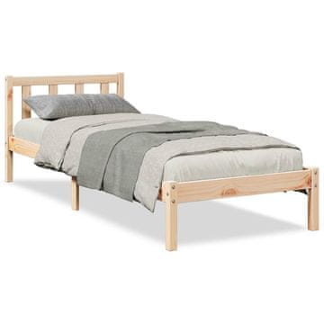 Vidaxl Daljši posteljni okvir brez vzmetnice 80x210 cm trdna borovina