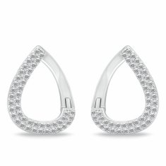 Brilio Silver Elegantni srebrni uhani s cirkoni EA1075W