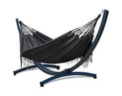 Potenza Viseča mreža MEDELLIN DOUBLE 230x160 cm boho s čopki + aluminijast okvir PRIME, antracit