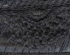 Potenza Viseča mreža MEDELLIN DOUBLE 230x160 cm boho s čopki + aluminijast okvir PRIME, antracit