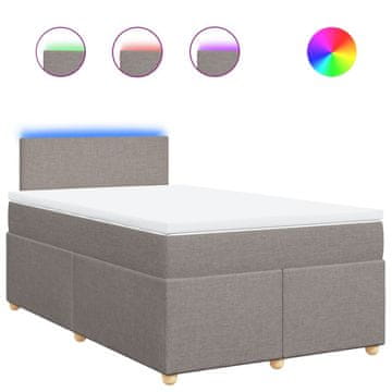 Vidaxl Box spring postelja z vzmetnico taupe 120x190 cm blago
