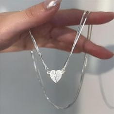 VIVVA® Elegantna ogrlica, Magnetna ogrlica s srcem, Hipoalergena ogrlica, Modni nakit (50 cm) | HEARTBOND