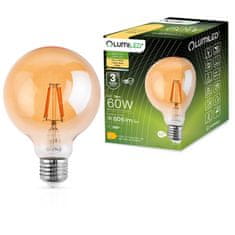 LUMILED LED žarnica E27 G125 7W = 60W 806lm 2000K Toplo bela 360° Filament Globe Amber