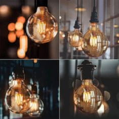 LUMILED LED žarnica E27 G125 4W = 40W 470lm 2000K Toplo bela 360° Filament Globe Amber
