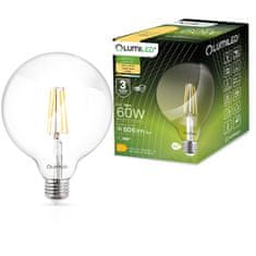 LUMILED LED žarnica E27 G125 7W = 60W 806lm 3000K Toplo bela 360° Filament Globe