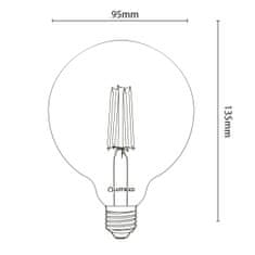 LUMILED LED žarnica E27 G125 7W = 60W 806lm 3000K Toplo bela 360° Filament Globe