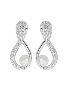 Brilio Silver Unikatni srebrni uhani s pravimi biseri SE05811A