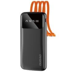 DUDAO K6Pro Power Bank 10000mAh 2x USB + kabel USB / USB-C / Lightning / Micro USB, črna