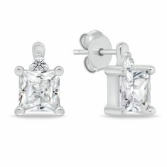 Brilio Silver Eleganten srebrn komplet nakita s cirkoni SET260W (uhani, obesek)