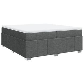 Vidaxl Box spring postelja z vzmetnico temno siva 200x200 cm blago