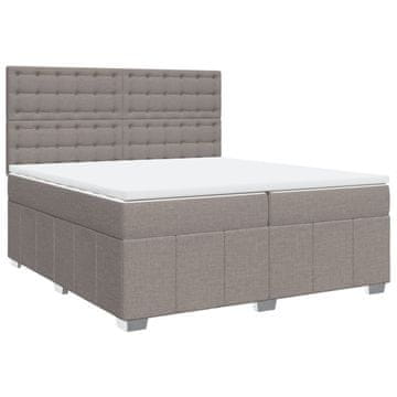 Vidaxl Box spring postelja z vzmetnico taupe 200x200 cm blago
