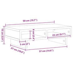 Vidaxl Stojalo za monitor sonoma hrast 50x27x15 cm inženirski les