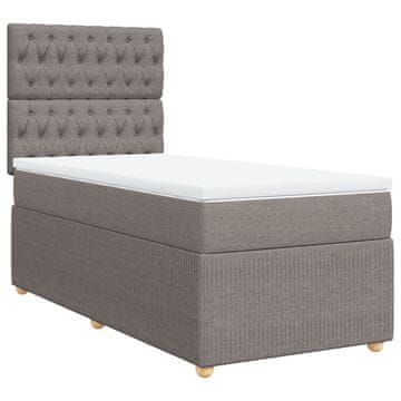 Vidaxl Box spring postelja z vzmetnico taupe 90x190 cm blago