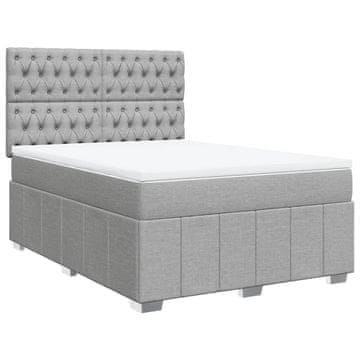 Vidaxl Box spring posteljni z vzmetnico svetlo siv 140x190 cm blago