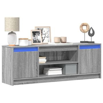Vidaxl vidaXL TV omarica z LED-svetilko, siva, hrast sonoma, 139,5 x 34 x 50 cm