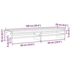 Vidaxl Stojalo za monitor črna 100x24x16 cm inženirski les