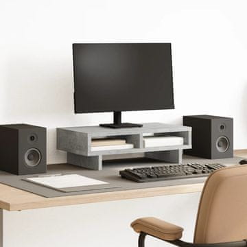 Vidaxl vidaXL Stojalo za monitor betonsko sivo 50x27x15 cm