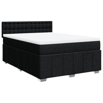 Vidaxl Box spring postelja z vzmetnico črna 140x200 cm blago