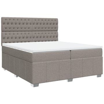 Vidaxl Box spring postelja z vzmetnico taupe 200x200 cm blago