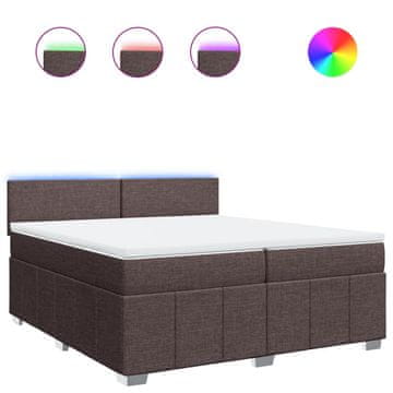 Vidaxl Box spring postelja z vzmetnico temno rjav 200x200 cm blago