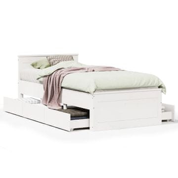 Vidaxl Posteljni okvir brez vzmetnice z vzglavjem 75x190 cm borovina