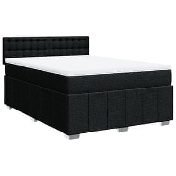 Vidaxl Box spring posteljni z vzmetnico črn 140x190 cm blago