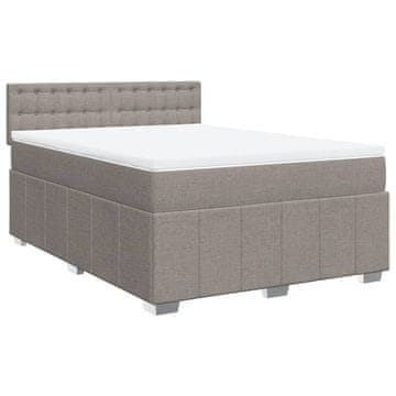 Vidaxl Box spring postelja z vzmetnico taupe 160x200 cm blago