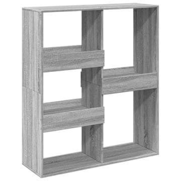 Vidaxl Knjižna omara/pregrada siva sonoma 100x33x115 cm