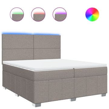 Vidaxl Box spring postelja z vzmetnico taupe 200x200 cm blago