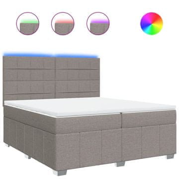 Vidaxl Box spring postelja z vzmetnico taupe 200x200 cm blago