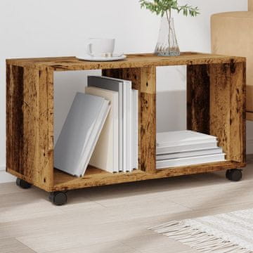 Vidaxl vidaXL Starinska lesena omarica na kolesih 72x33x42,5 cm