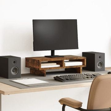 Vidaxl vidaXL Stojalo za monitor dimljen hrast 50x27x15 cm