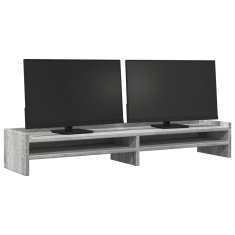 Vidaxl Stojalo za zaslon siva sonoma 100x24x16 cm inženirski les