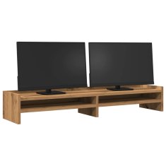 Vidaxl Stojalo za monitor artisian hrast 100x24x16 cm inženirski les