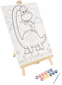shumee Slikarski komplet: platno na lesenem stojalu + barve + čopič