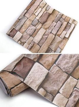 HOME & MARKER® Tapeta z vzorcem kamna, 3D stenske nalepke, Dekorativne tapete, Samolepilne tapete (300 x 45 cm) | WALLCORWRAP