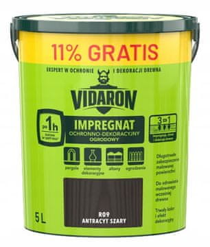 shumee Vidaron vrtna impregnacija 5L antracitno siva zaščitna in dekorativna