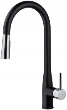 shumee Samostoječa kuhinjska armatura z izvlečnim izlivom, črna, Lucretia