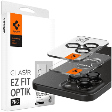 Spigen OSŁONA APARATU SPIGEN OPTIK PRO GLAS.TR EZ FIT CAMERA PROTECTOR 2-PACK IPHONE 14 PRO / PRO MAX / 15 PRO / PRO MAX / 16 PRO / PRO MAX CRYSTAL CLEAR