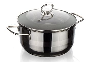 Banquet Lonec 26cm s steklenim pokrovom 6,5l iz nerjavečega jekla MATTE NEW LINE indukcija