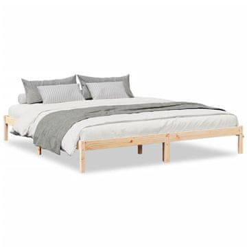 Vidaxl Daljši posteljni okvir brez vzmetnice 180x220 cm trdna borovina