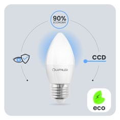 LUMILED 6x LED žarnica E27 B35 5W = 40W 470lm 4000K Nevtralno bela 180°