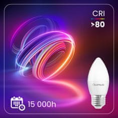 LUMILED 6x LED žarnica E27 B35 5W = 40W 470lm 4000K Nevtralno bela 180°