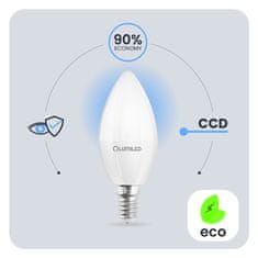 LUMILED 6x LED žarnice B35 E14 10W = 75W 990lm 4000K Nevtralno bela 180°