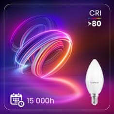 LUMILED 6x LED žarnice B35 E14 10W = 75W 990lm 4000K Nevtralno bela 180°