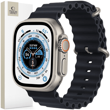 Tech-protect ZAŠČITNI PAŠČEK ICONBAND PRO ZA APPLE WATCH 6 / 7 / 8 / 9 / 10 / SE / ULTRA 1 / 2 (44 / 45 / 46 / 49 MM) ČRNA