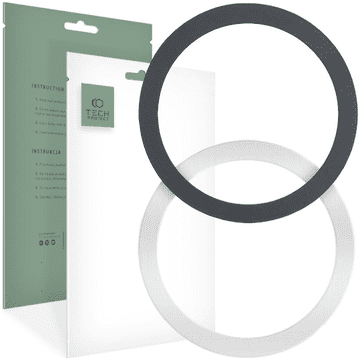 Tech-protect TECH-PROTECT MAGMAT MAGSAFE UNIVERZALNI MAGNETNI OBROČKI, 2 KOMADA ČRNO-SREBRNIH