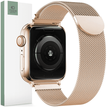 Tech-protect TECH PROTECT MILANESEBASTEP ZA APPLE WATCH 6 7 8 9 10 SE 40 41 42 ZLAT